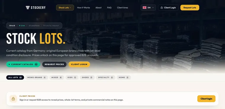 Stockery: каталог стока с закрытыми ценами